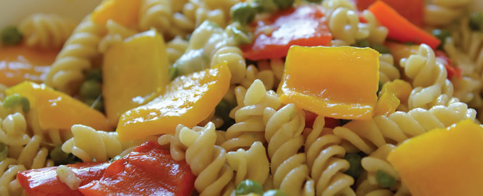 Pasta with Cornelios and peas