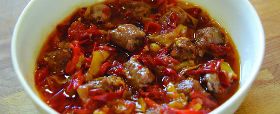 Peperonata di Cornelio e salsiccia